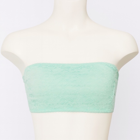 VELVET KITTEN Mint Green Lace Bandeau Bra Size M/L - Picture 3 of 8